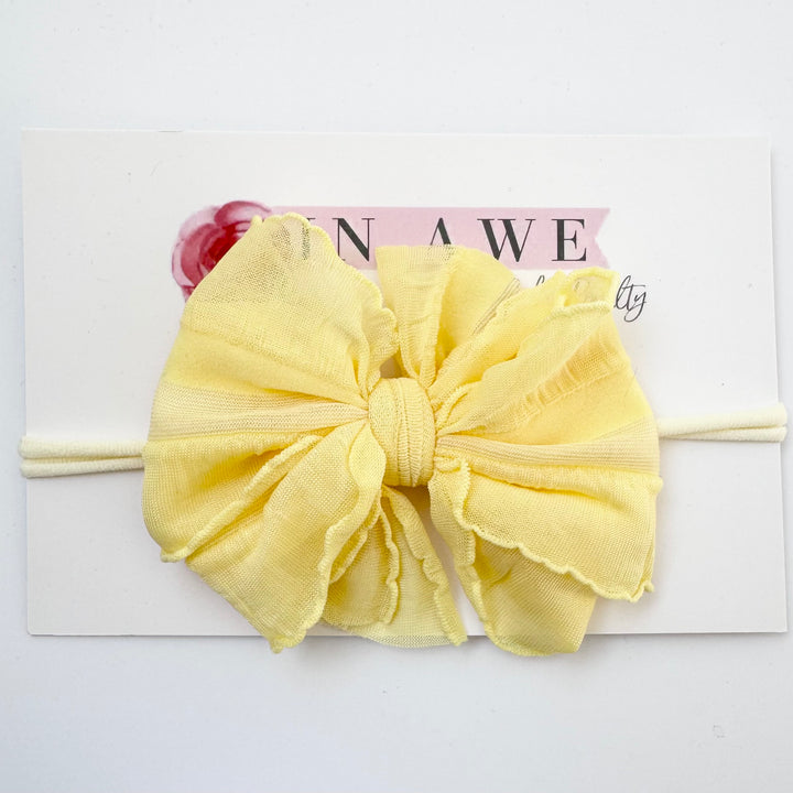 Skinny Mini Ruffled Headband-Buttercup