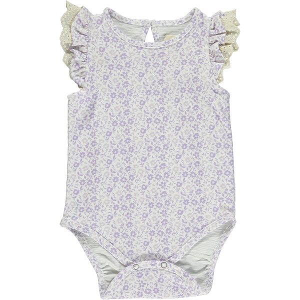 Lavender Ditsy Floral Onesie and Skirted Bloomer