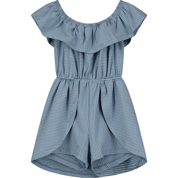 Blue Stripe Dolly Romper