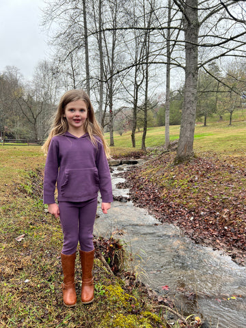 Purple Hooded Top & Pants Set