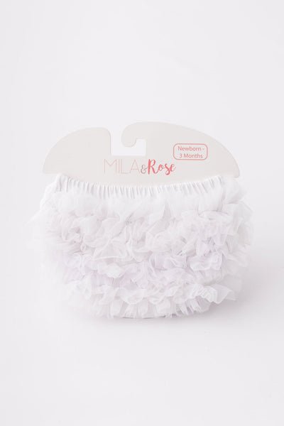 White Ruffle Bum Bloomer