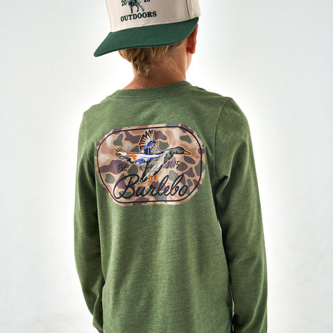 Olive Ducks Flying In Long Sleeve Tee