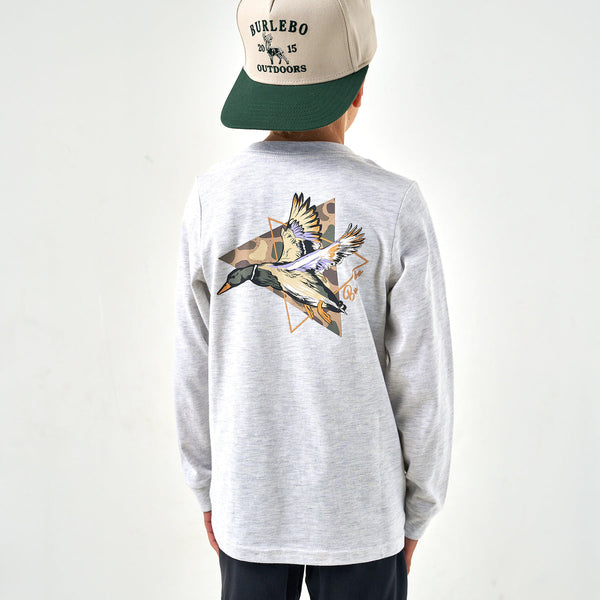 Heather Ash Grey Pintail Triangle Duck Long Sleeve Tee