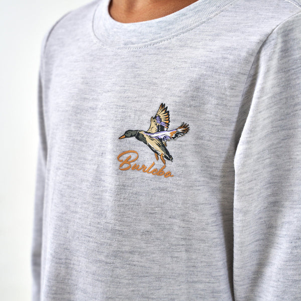 Heather Ash Grey Pintail Triangle Duck Long Sleeve Tee