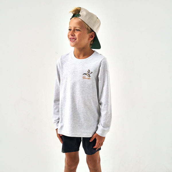 Heather Ash Grey Pintail Triangle Duck Long Sleeve Tee
