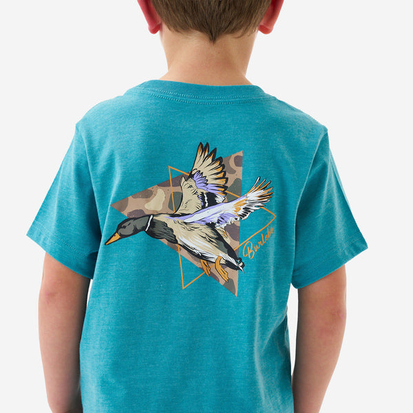 Short Sleeve Tee - Pintail Diving Duck - Cyan