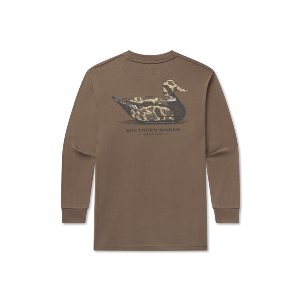 Carajillio Brown Vintage Duck Decoy Long Sleeve Tee