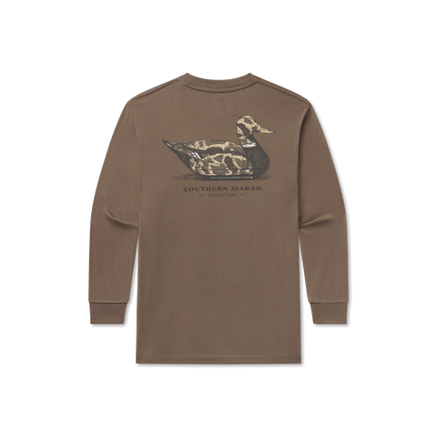 Carajillio Brown Vintage Duck Decoy Long Sleeve Tee