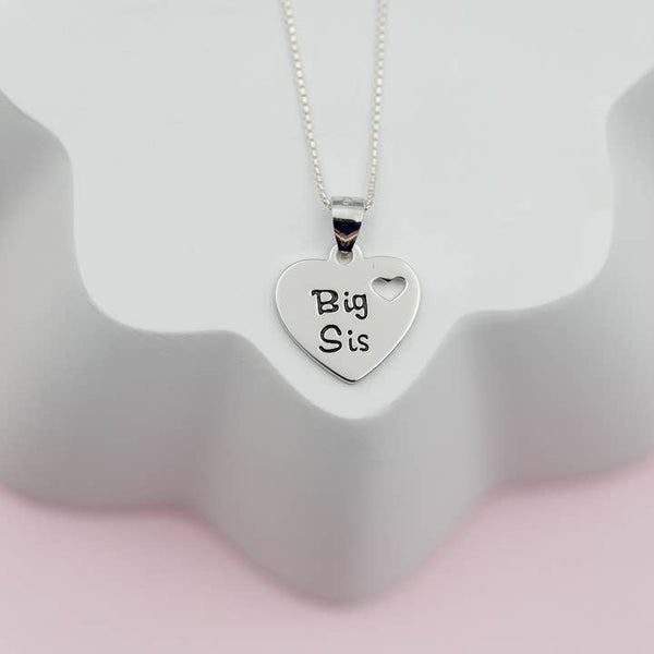 Sterling Silver Big Sis Heart Necklace