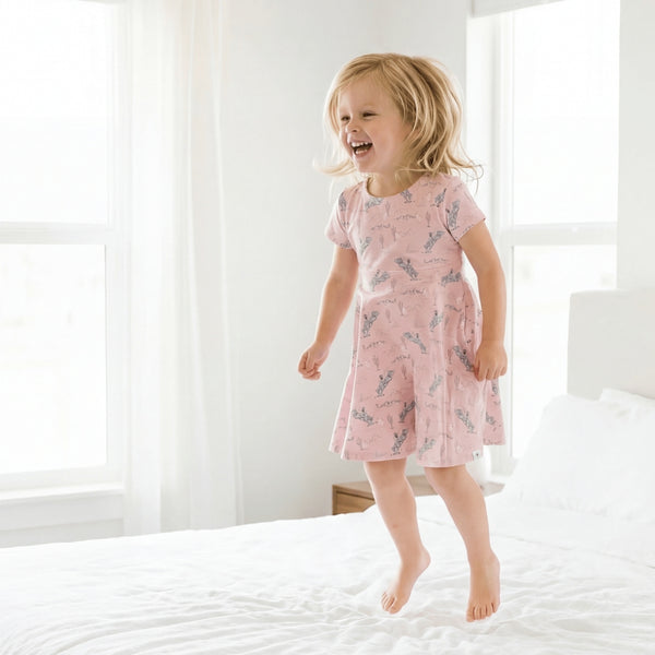 Annie Oakley Bamboo Cap Sleeve Swirly Girl Dress