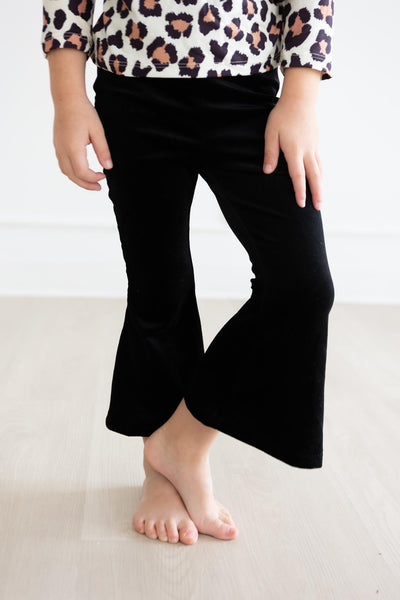 Black Ribbed Velvet Pants