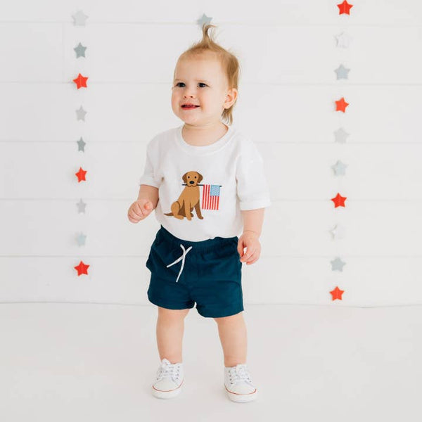 Patriotic Pup Patch Short Sleeve Romper