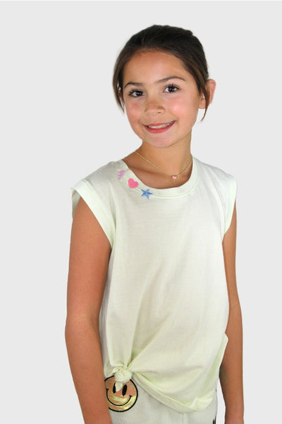 Front Knot & Back Donut Stars Graphic Tank