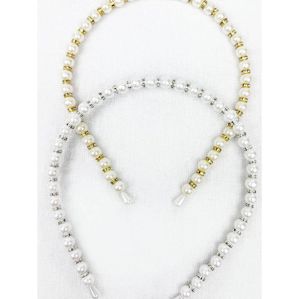 White and Ivory Shiny Pearl Headband