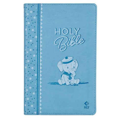 Bible NLT Infant Faux Leather -  Blue