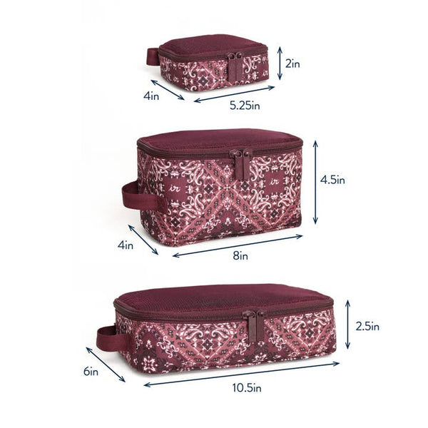 Pack Like A Boss Packing Cubes  - Paisley Wine
