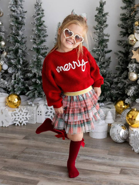 Christmas Plaid Tiered Tutu