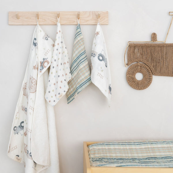 Charlie Farmhouse Tractor Hooded Towel/Wash Cloth