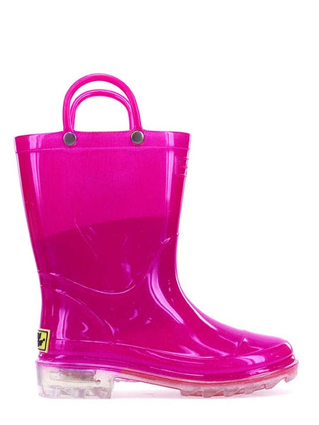 Lighted Solid Rain Boot - Pink