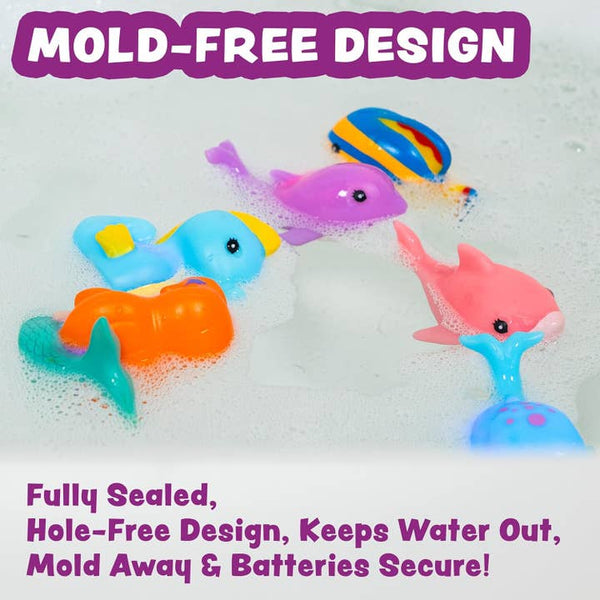 Mermaid Lagoon Light Up Bath Toys - 6 Pack