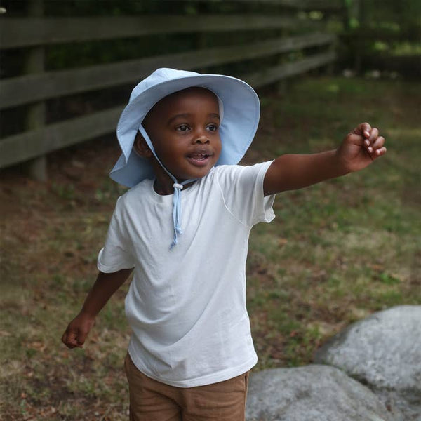Cotton Floppy Sun Hat - Light Blue