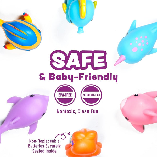 Mermaid Lagoon Light Up Bath Toys - 6 Pack