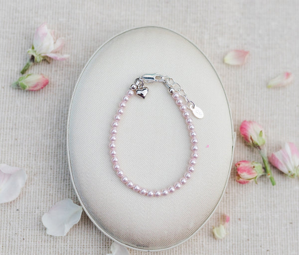 CM Serenity - Sterling Silver Dainty Pink Pearl Bracelet