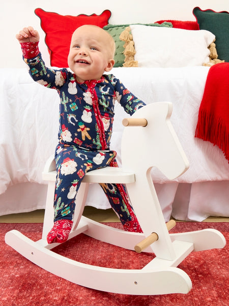 Giddy Up Santa Western Christmas Convertible Footie Pajama