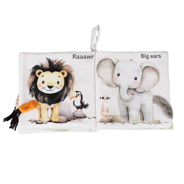 Safari Friends Tails Soft Crinkle Cloth Baby Book