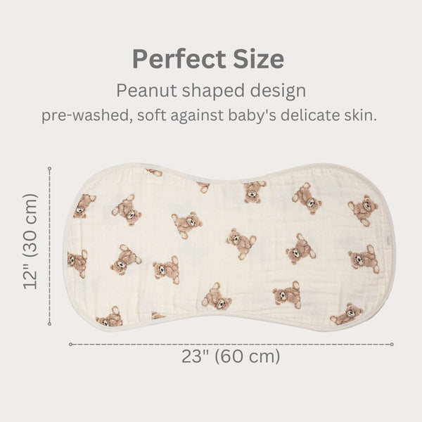 Bamboo Muslin Burp Cloth Set 2-Pack - Teddy/Taupe
