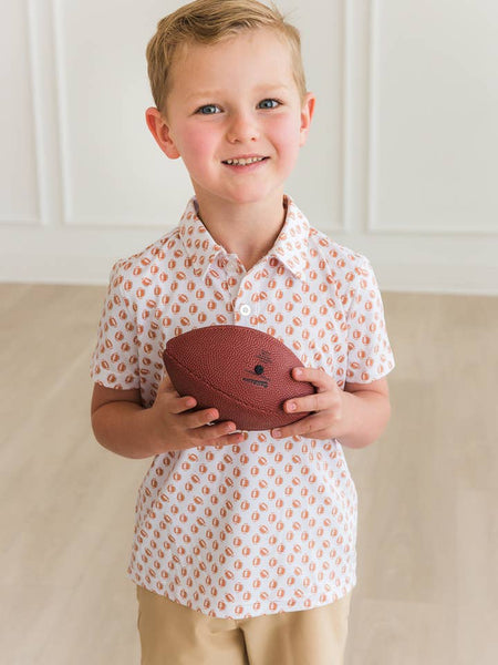 Football Frenzy Knit Short Sleeve Performance Polo