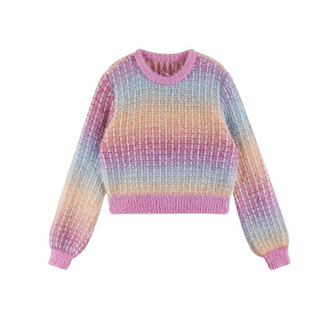 Crew Neck Sweater Rainbow Gradient
