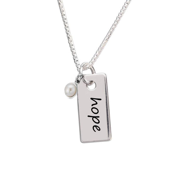 Sterling Silver Hope Bar Necklace