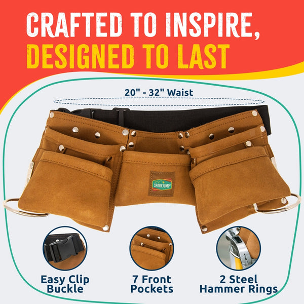 Kids Leather Tool Belt with Safety Goggles