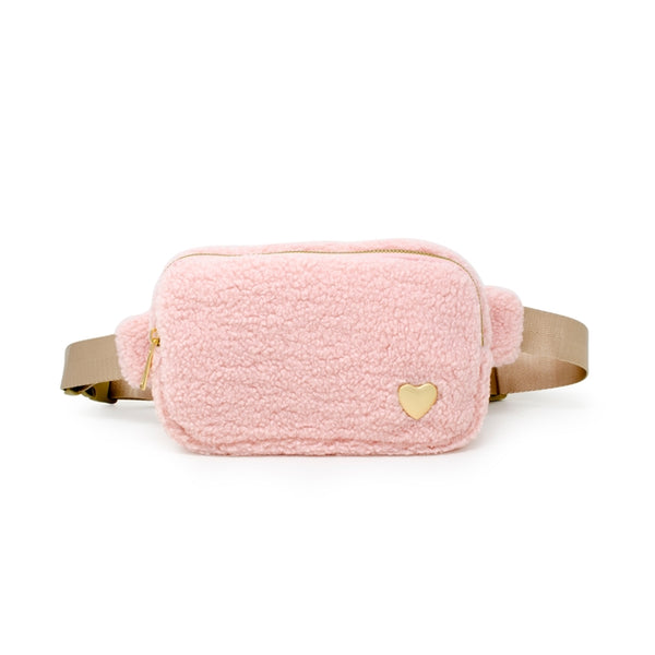 ZG Fuzzy Crossbody Bag w/ Gold Heart