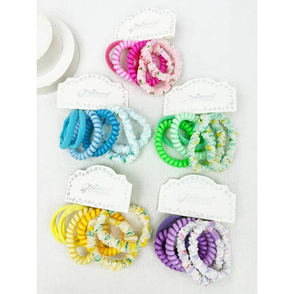 Mix Color Spiral and Assorted Hair Tie Set