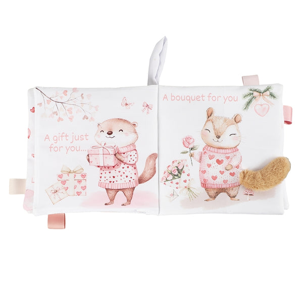 Valentines Tabs Soft Crinkle Cloth Baby Book