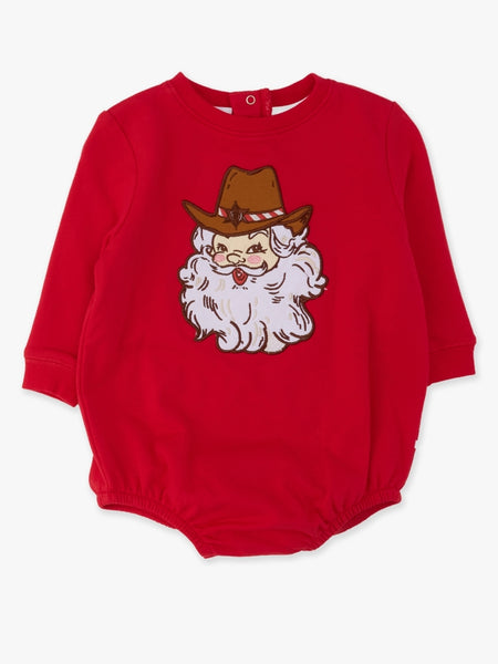 Giddy Up Santa Western Christmas Sweatshirt Bubble Romper
