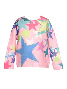 All Over Star Sweater With Rhinestones