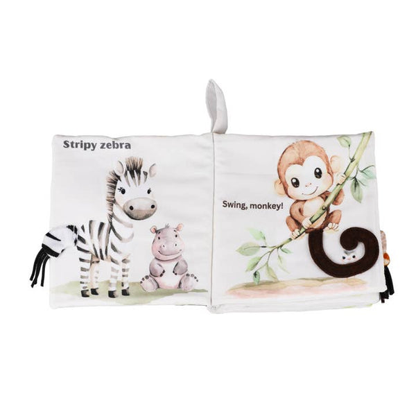 Safari Friends Tails Soft Crinkle Cloth Baby Book