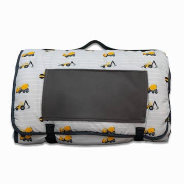 Sugar Bee Preschool Nap Mat - Boys Construction On Grey