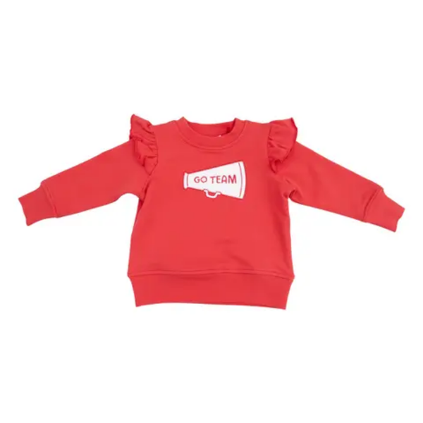 French Terry Sport Ruffle Sweatshirt - Varsity Red