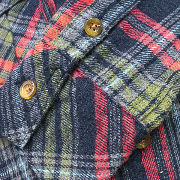 Navy/Cranberry Plaid Flannel Shirt