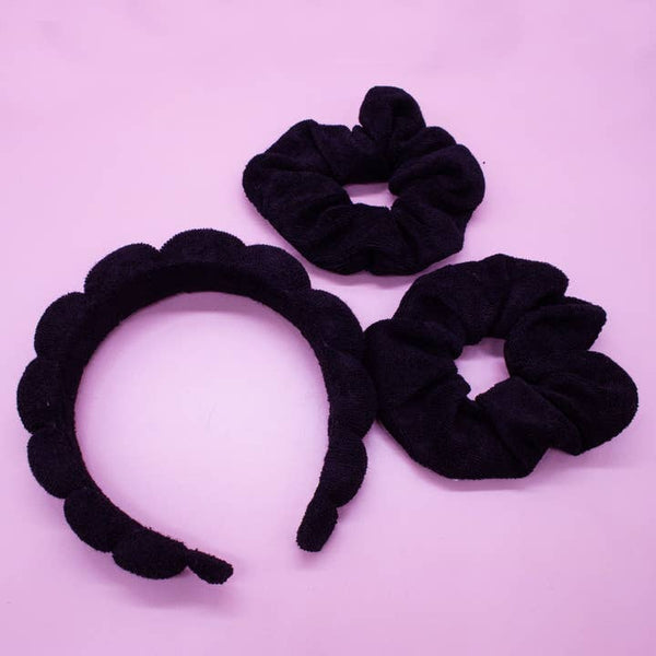 Spa Headband & Scrunchie Wristband Set