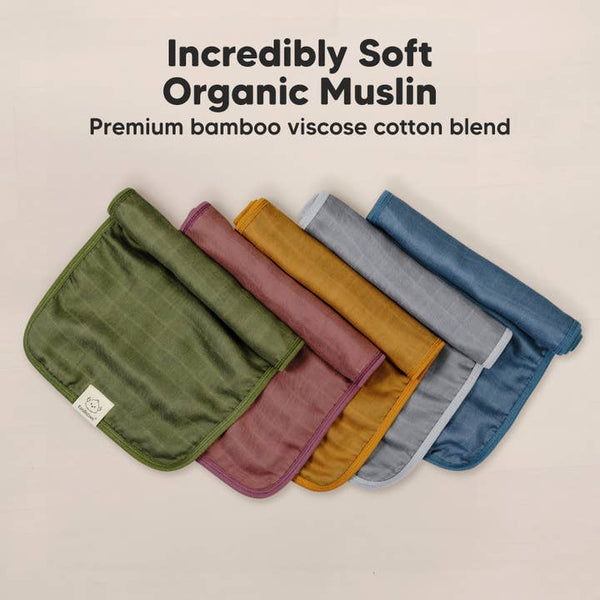 KB  5pk Lumi Muslin Burp Cloths - Corals
