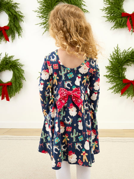 Giddy Up Santa Western Christmas Twirl Dress