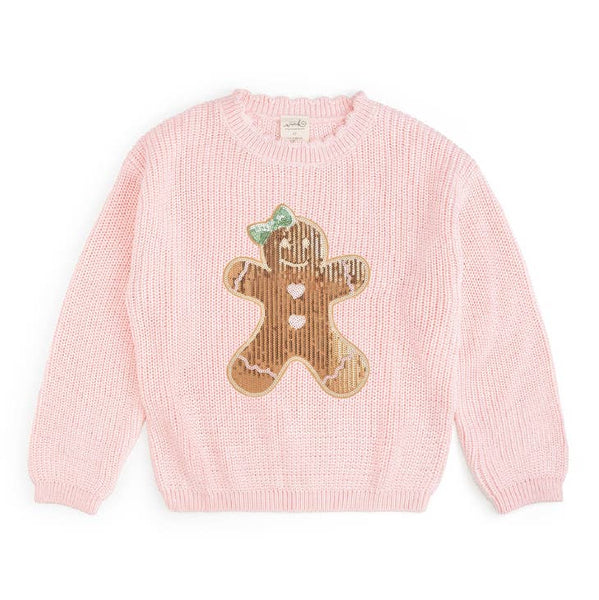 Gingerbread Sequin Patch Christmas Sweater