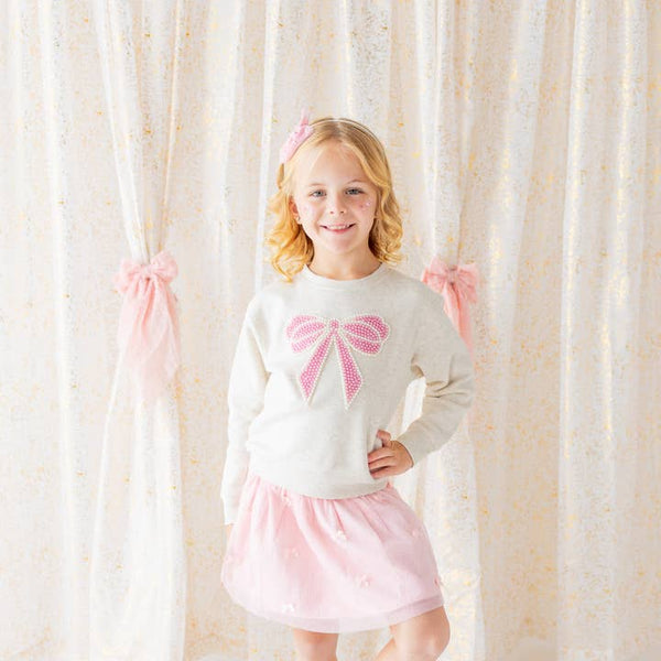 Pearl Bow Patch Sweatshirt
