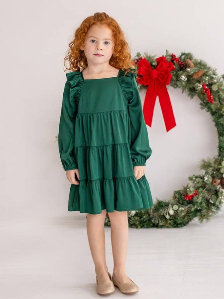 Mistletoe Emerald Green Tiered Dress