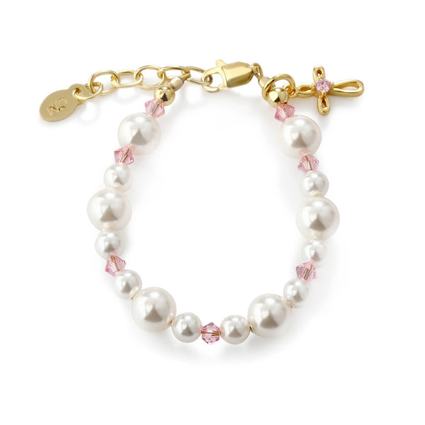 Madidon - 14K Gold Pink Cross Bracelet